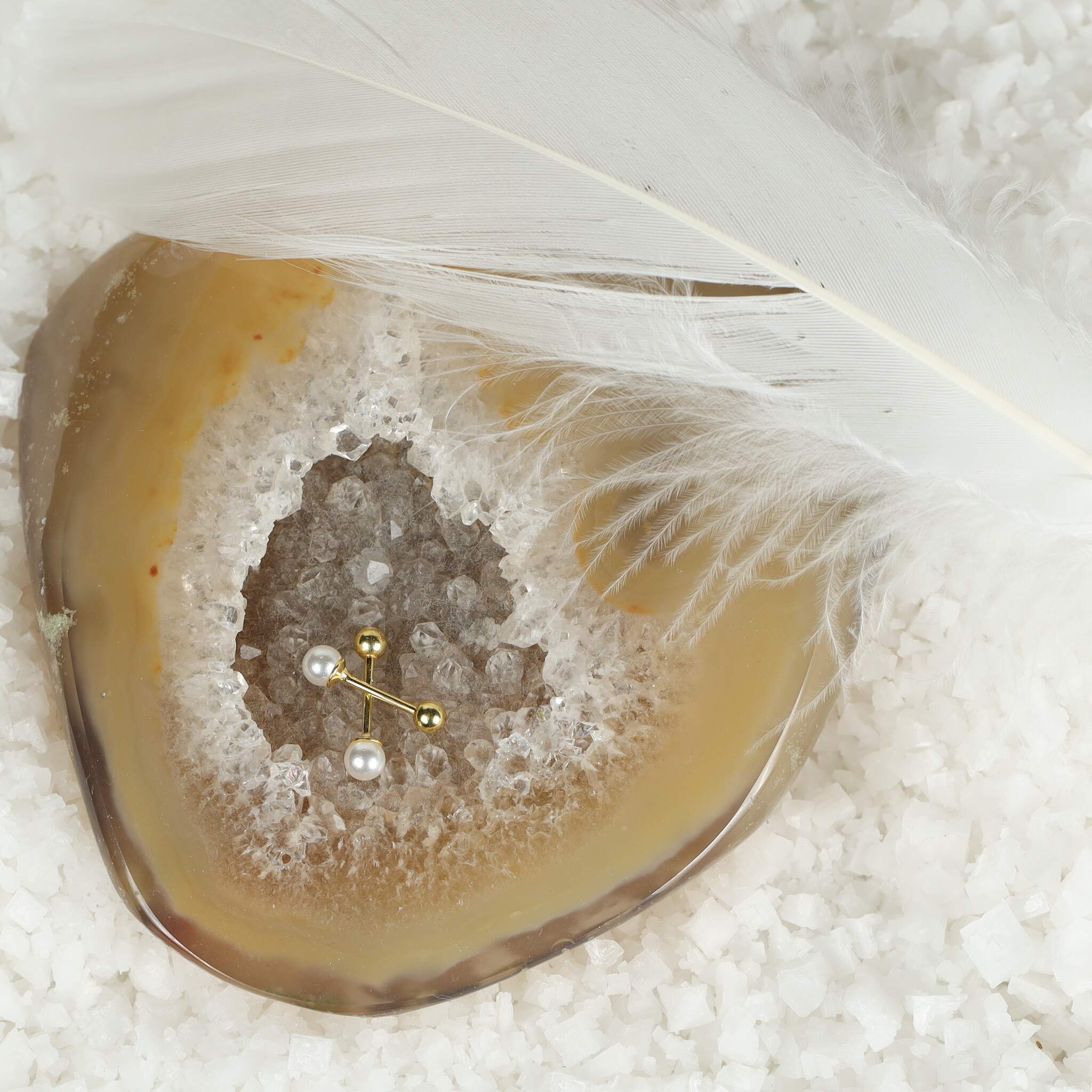 Jules Bridal - Lúna, 14K Gold Plated Freshwater Pearl Studs