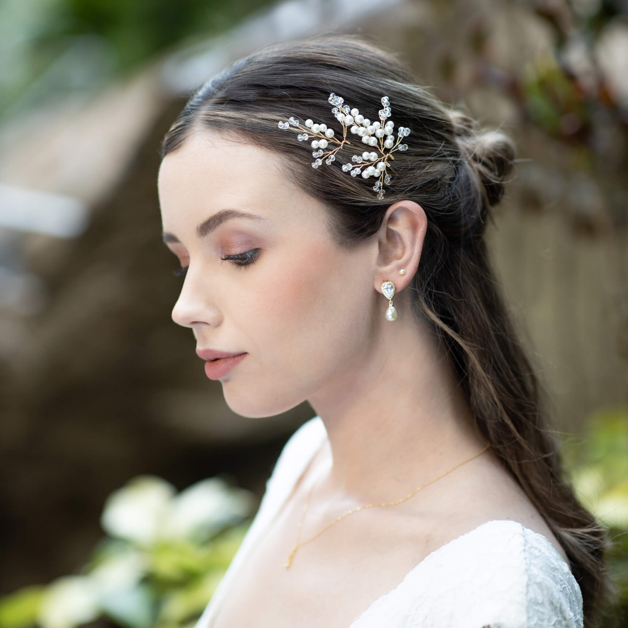 Jules Bridal - Mairead, Pearl & Crystal Hair Pin Set