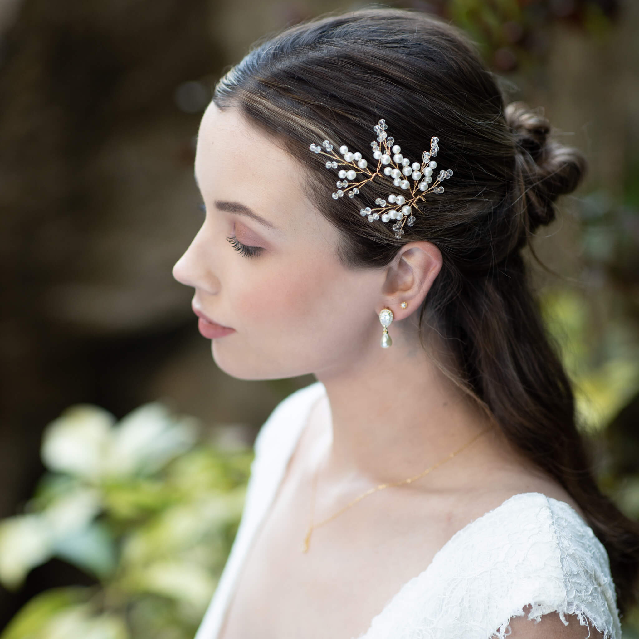 Jules Bridal - Mairead, Pearl & Crystal Hair Pin Set