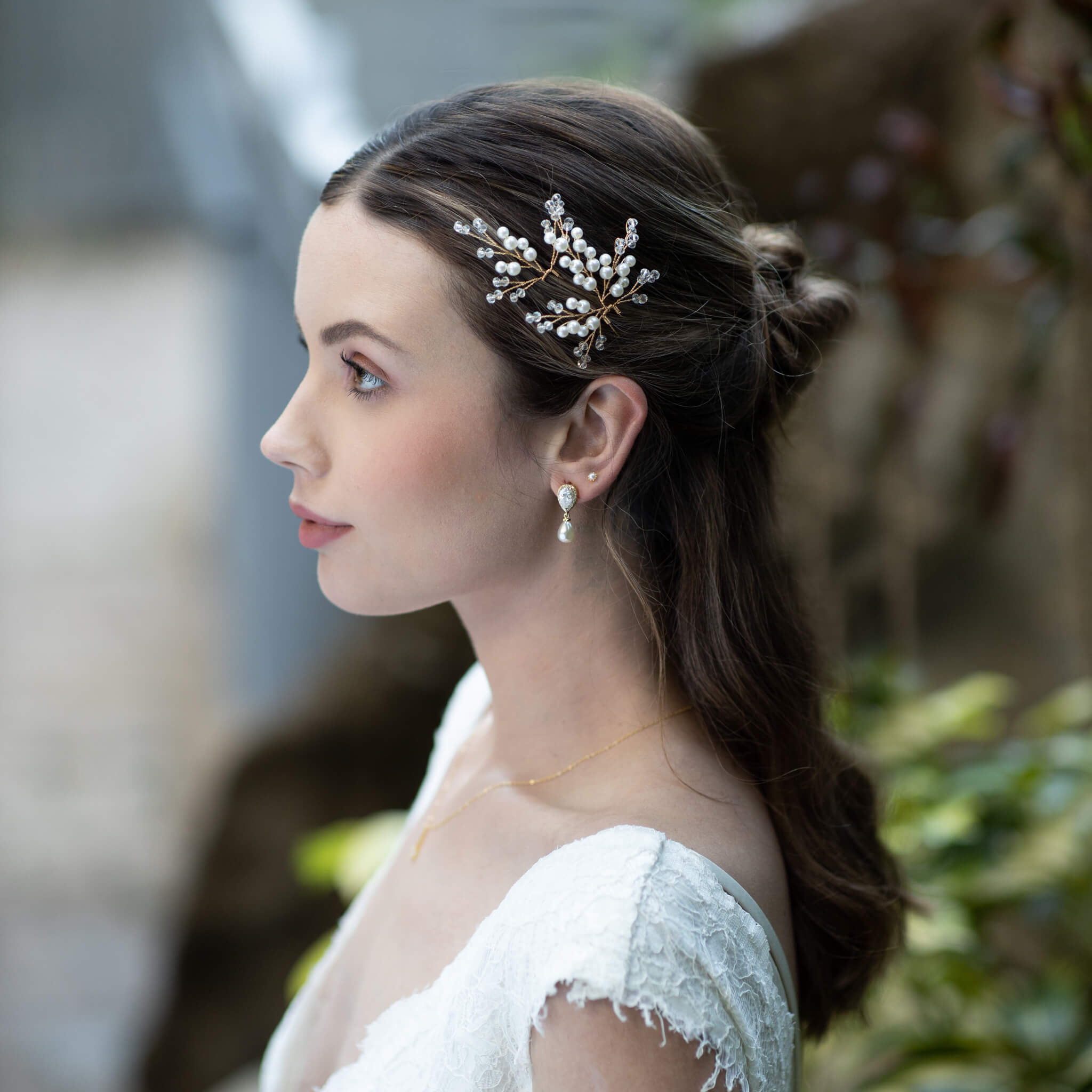 Jules Bridal - Mairead, Pearl & Crystal Hair Pin Set