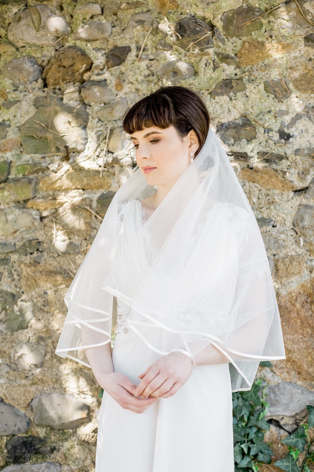 Jules Bridal - Michaela, Ribbon Edge Elbow Length Veil