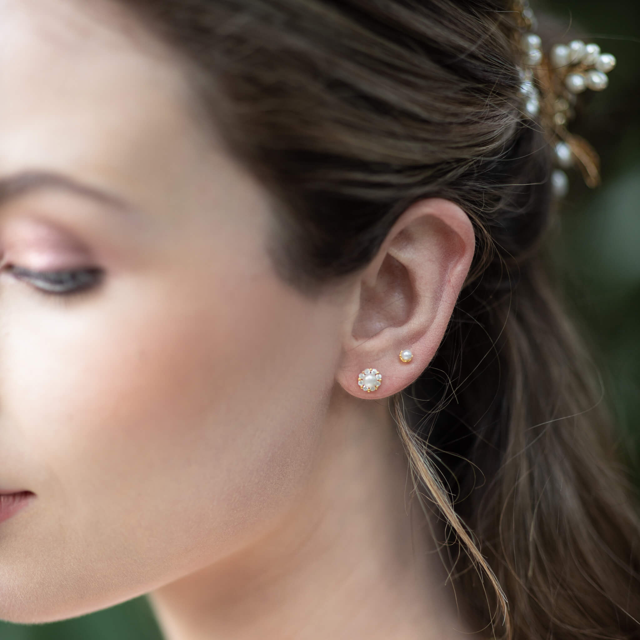Jules Bridal - Selene, Pearl & Crystal Pavé Studs