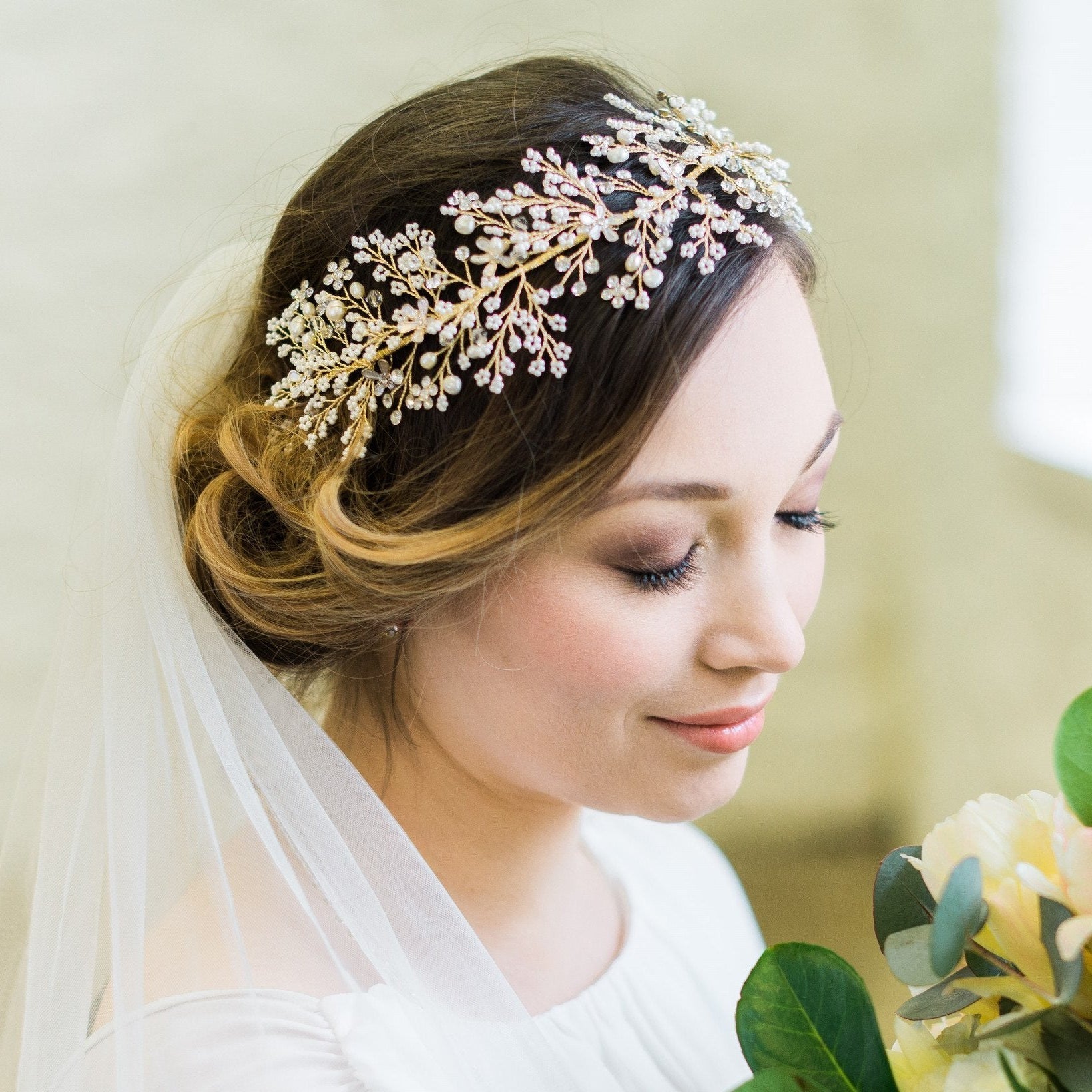 Jules Bridal - Sorcha, Pearl Clusters Hair Vine