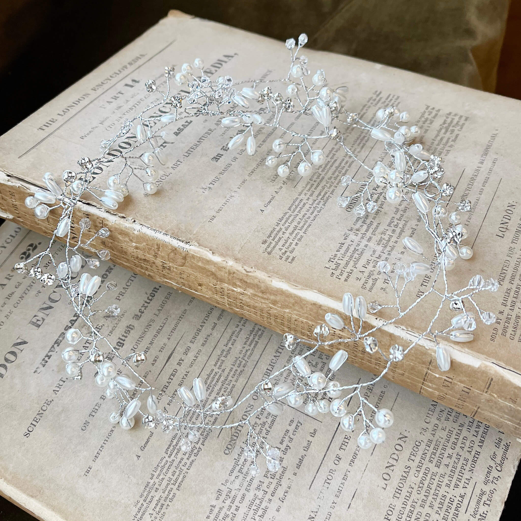Tabitha, Pearl and Crystal Silver Vine