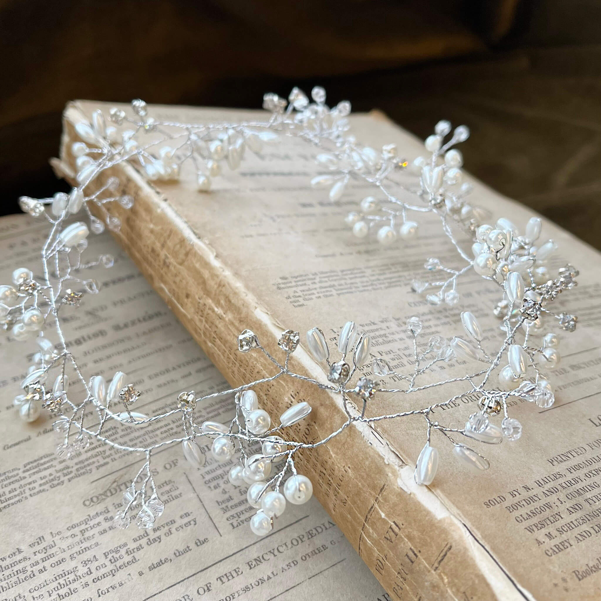 Tabitha, Pearl and Crystal Silver Vine