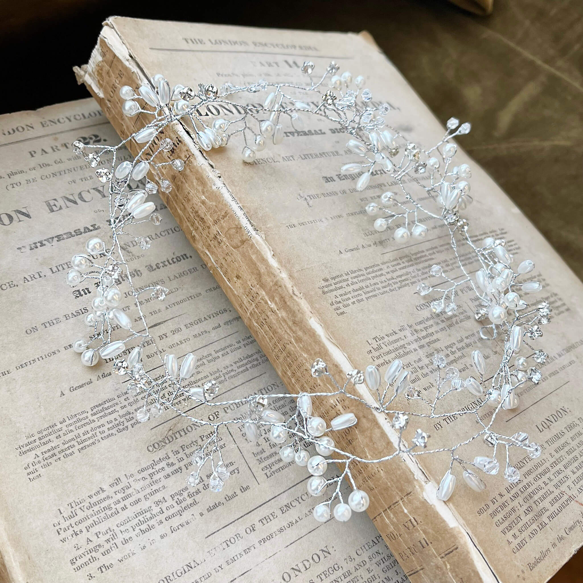 Tabitha, Pearl and Crystal Silver Vine