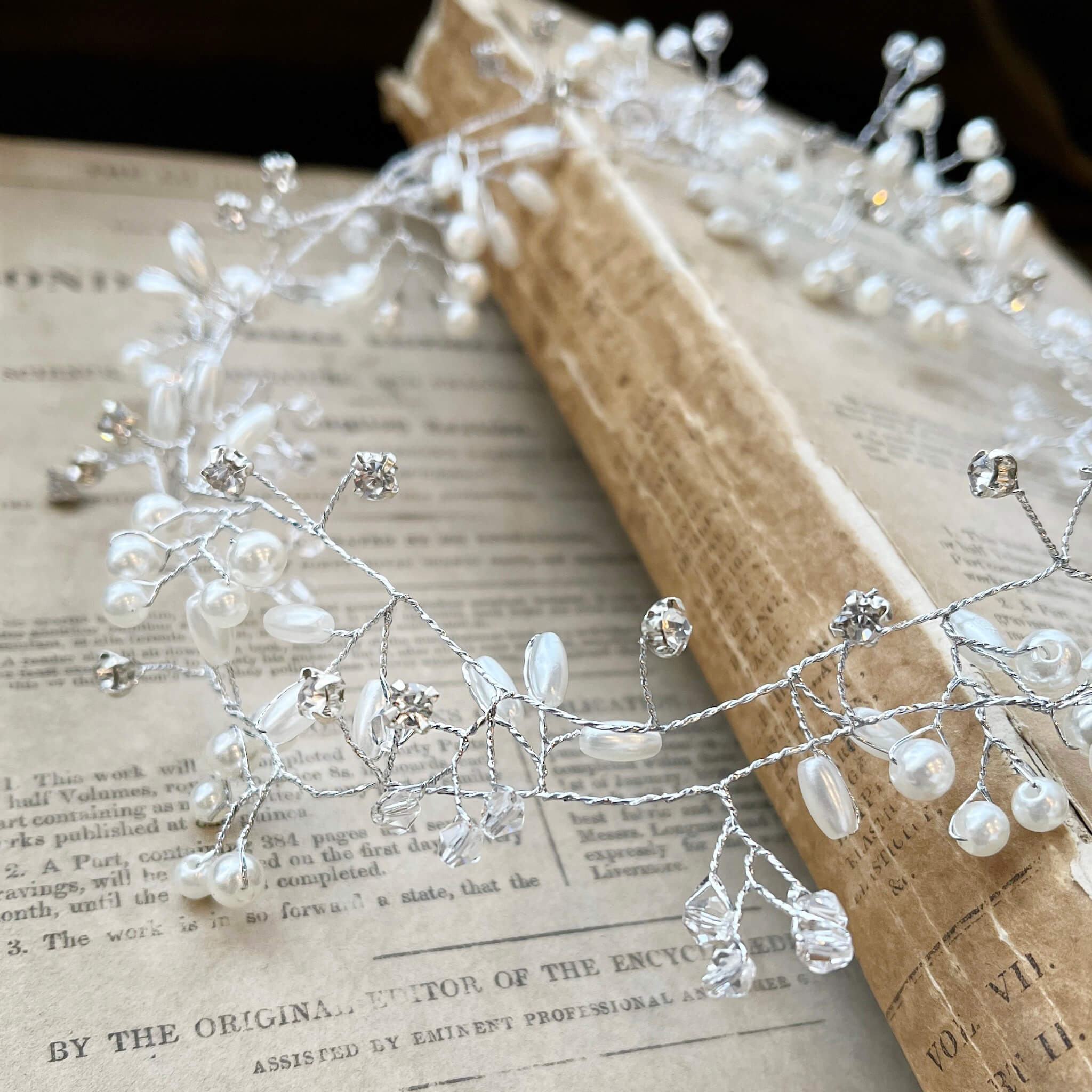 Tabitha, Pearl and Crystal Silver Vine