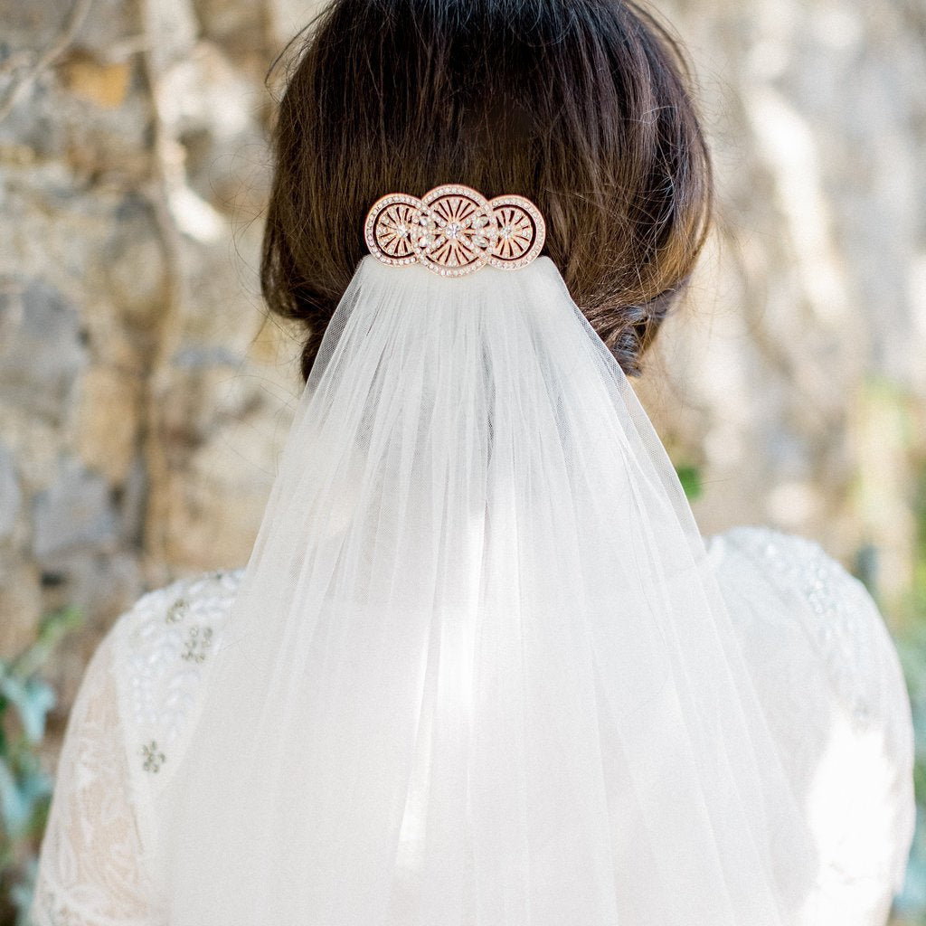 Jules Bridal - Vintage Style Rose Gold Hair Comb, Kiki