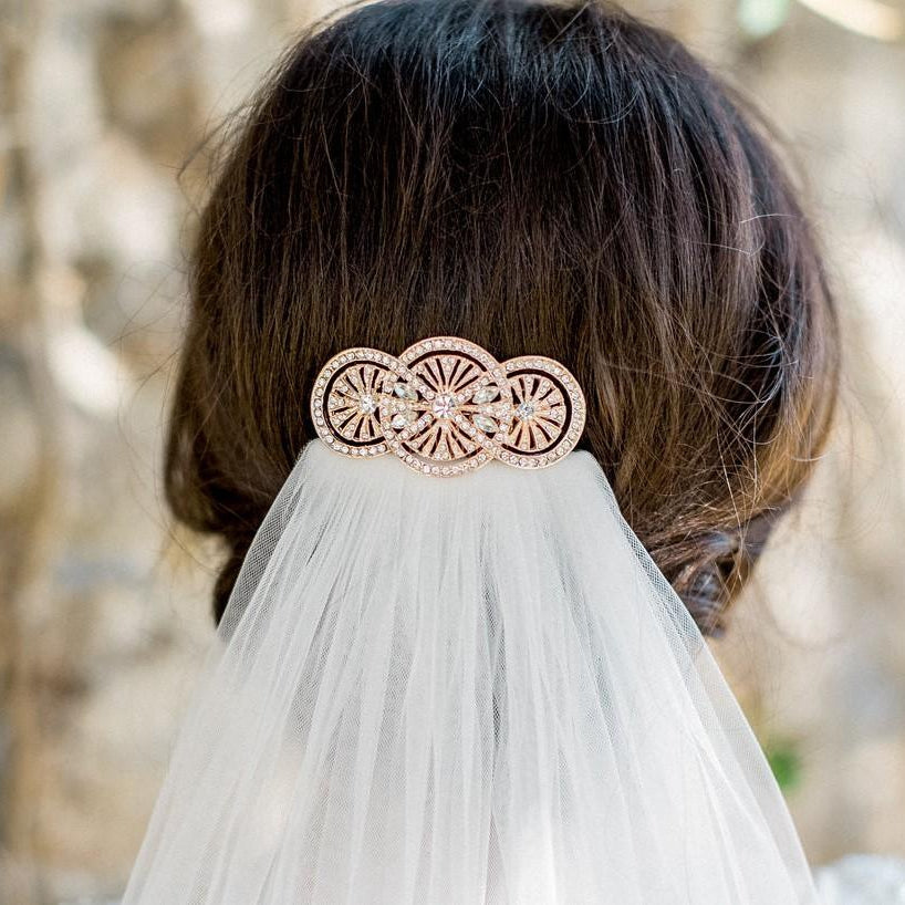 Jules Bridal - Vintage Style Rose Gold Hair Comb, Kiki
