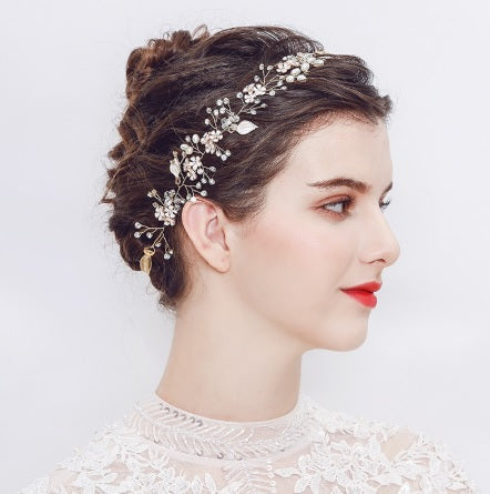 Jules Bridal - Wilde, Leaf, Crystal and Pearl Hair Vine