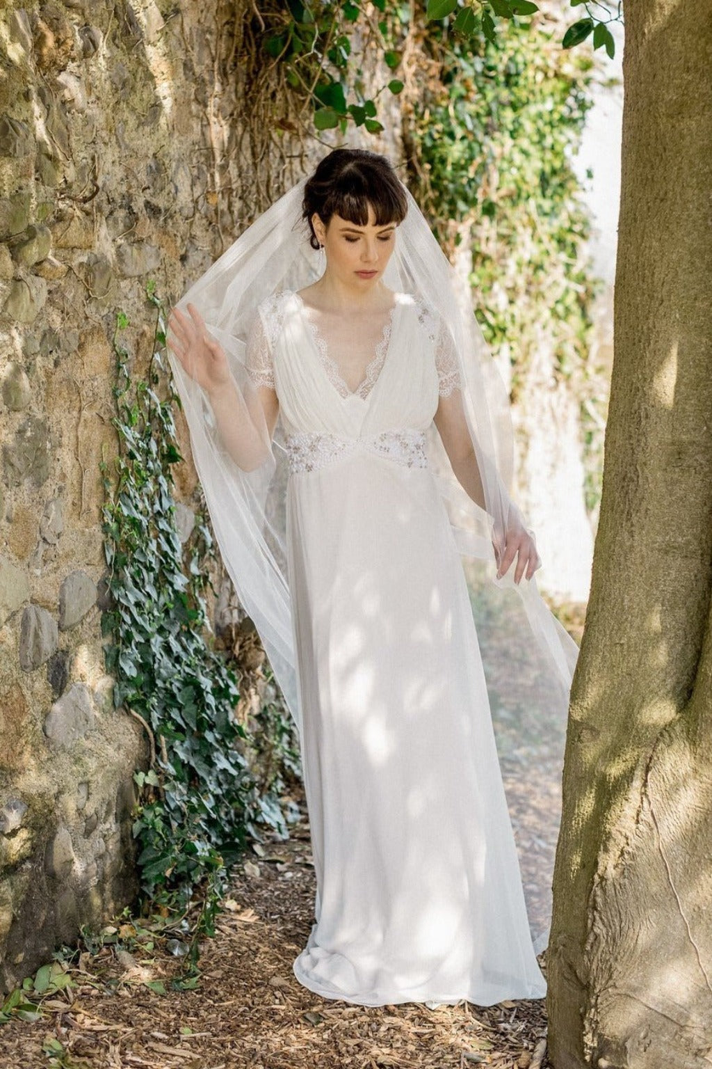 Jules Bridal - Zinnia, Single Layer Floor Length Tulle Veil
