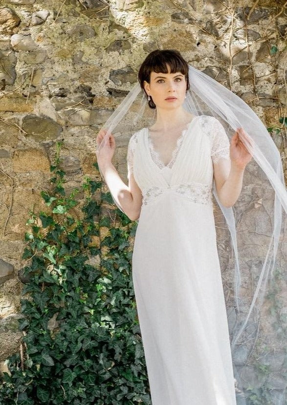 Jules Bridal - Zinnia, Single Layer Floor Length Tulle Veil