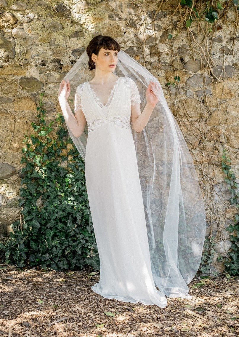 Jules Bridal - Zinnia, Single Layer Floor Length Tulle Veil