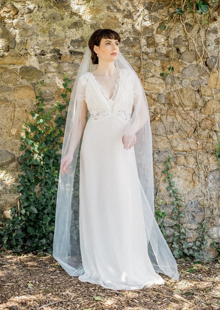 Jules Bridal - Zinnia, Single Layer Floor Length Tulle Veil