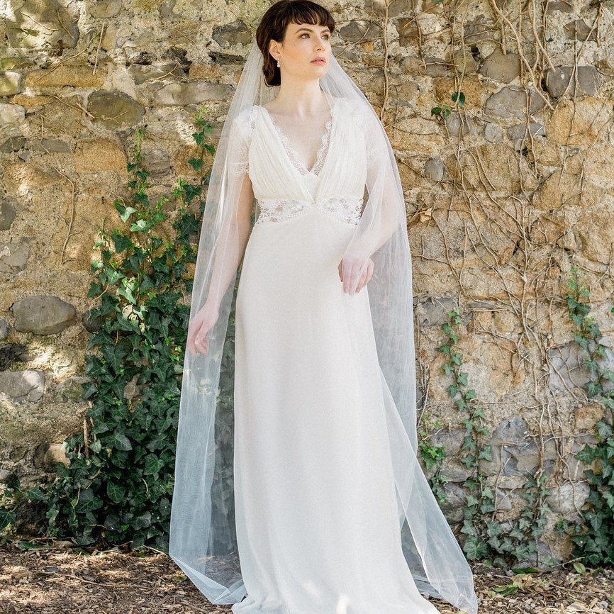 Jules Bridal - Zinnia, Single Layer Floor Length Tulle Veil