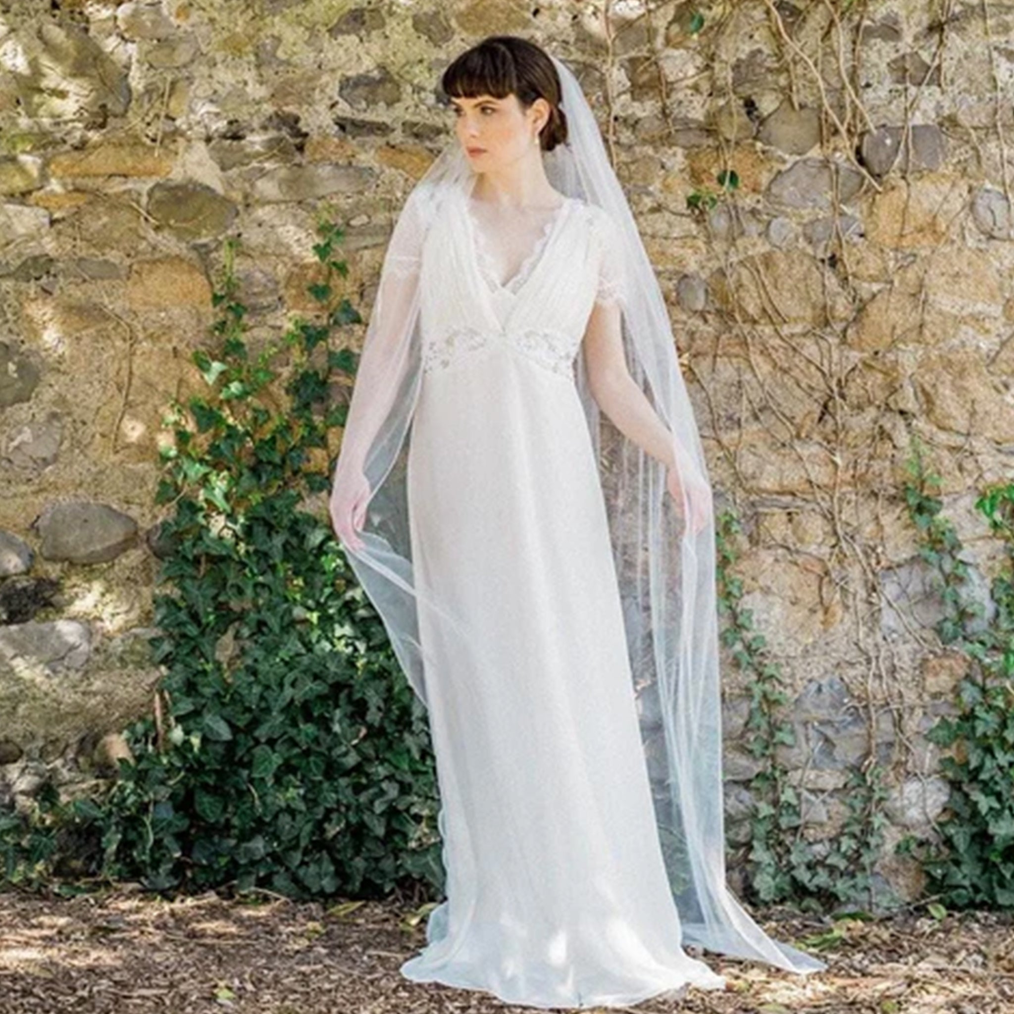 Jules Bridal - Zinnia, Single Layer Floor Length Tulle Veil