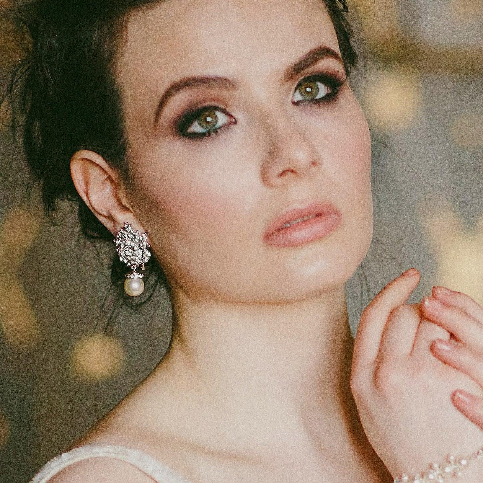 Drop Antique Inspired Pearl Earrings.