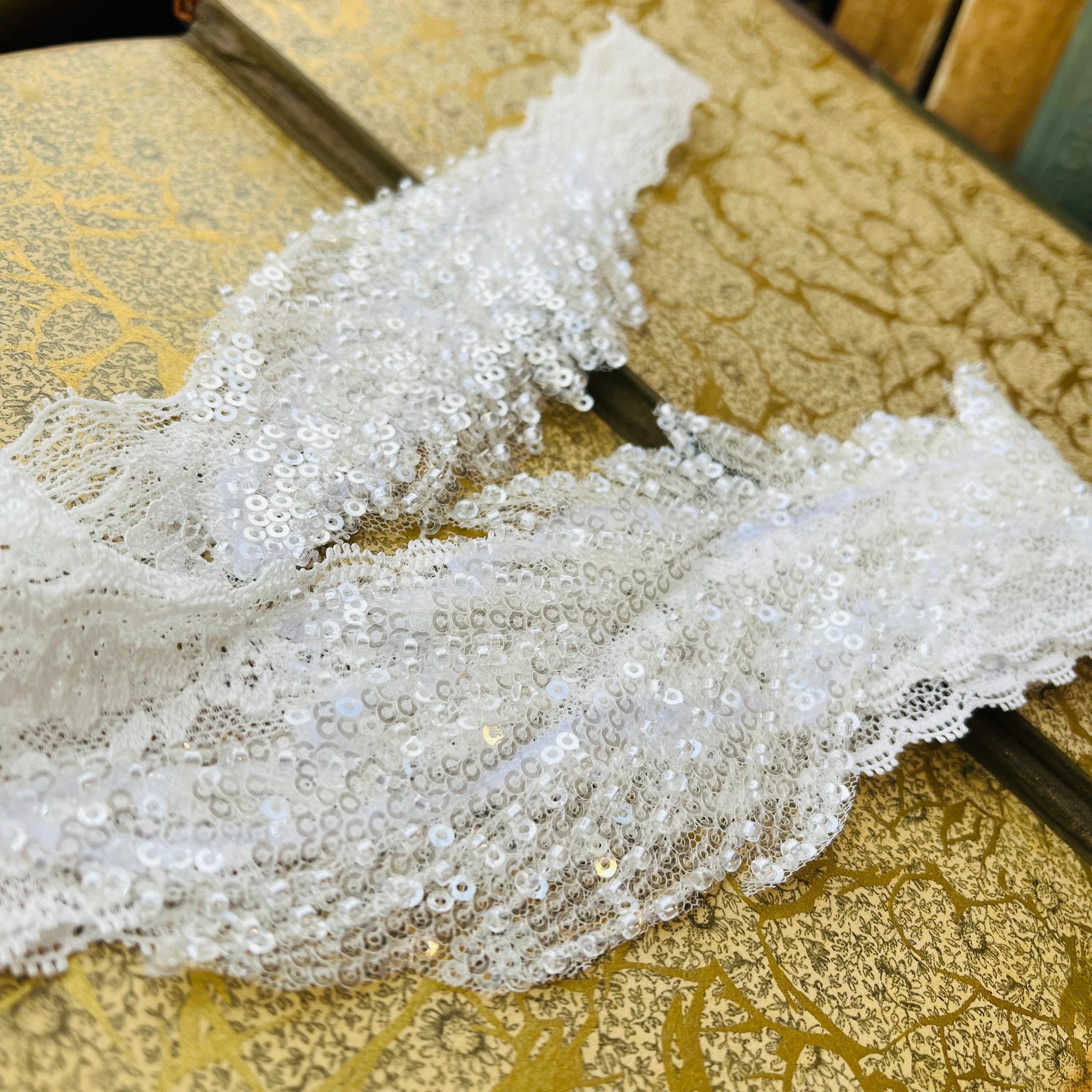 Jules Bridal - Astrilde, Feather Sequin Detail Garter Set
