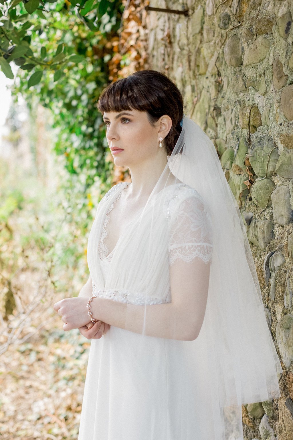 Double Layer, Fingertip Length Tulle Veil, Krissy 4