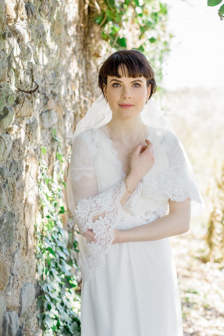 Lace Edged Double Layer Tulle Veil, Hannah 7