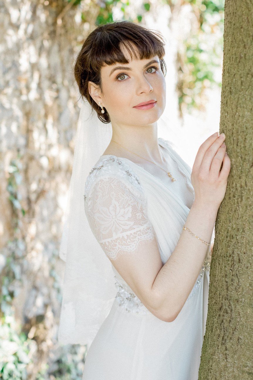 Lace Edged Double Layer Tulle Veil, Hannah 6