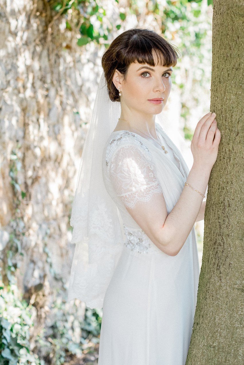 Lace Edged Double Layer Tulle Veil, Hannah 6