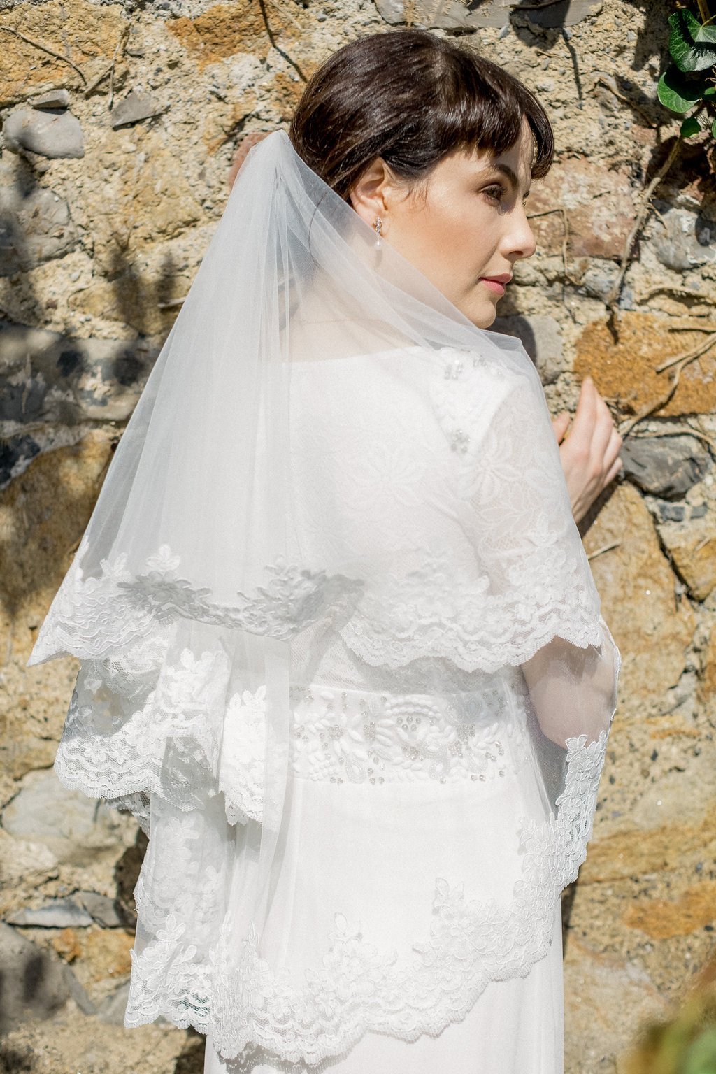 Lace Edged Double Layer Tulle Veil, Hannah 8