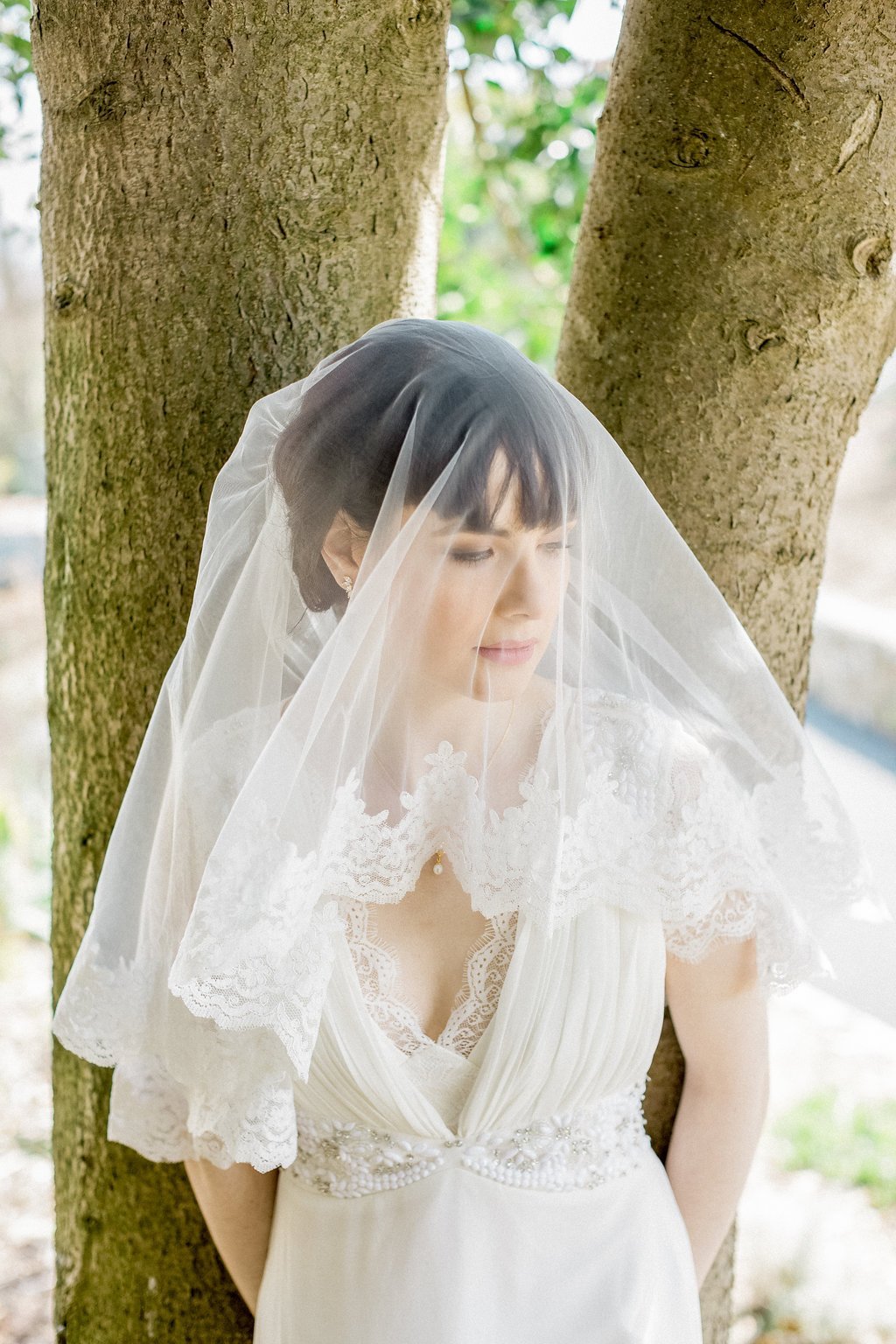 Lace Edged Double Layer Tulle Veil, Hannah 4