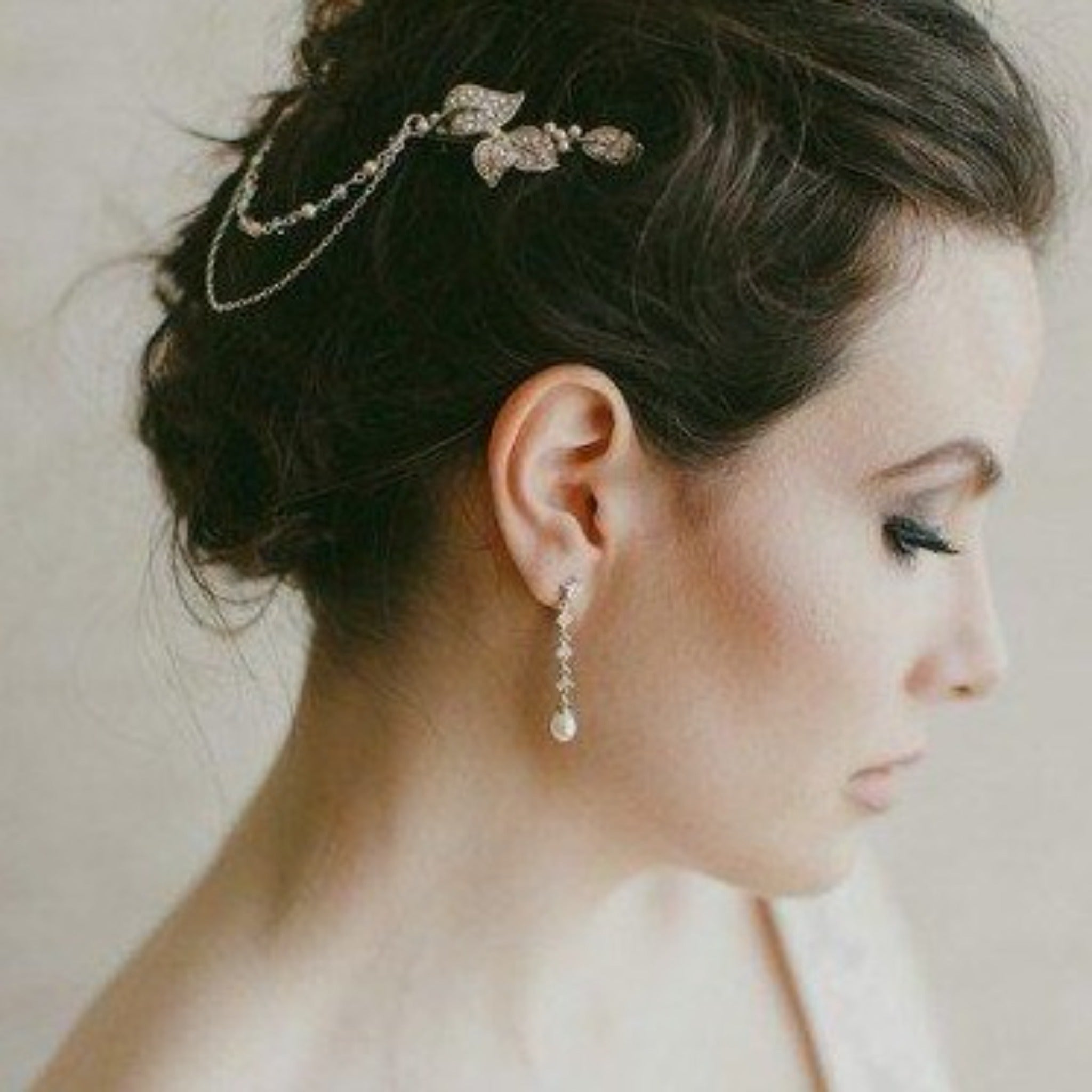 Wedding Hair Combs - Draping Pearl And Crystal Wedding Headpiece, Camomile
