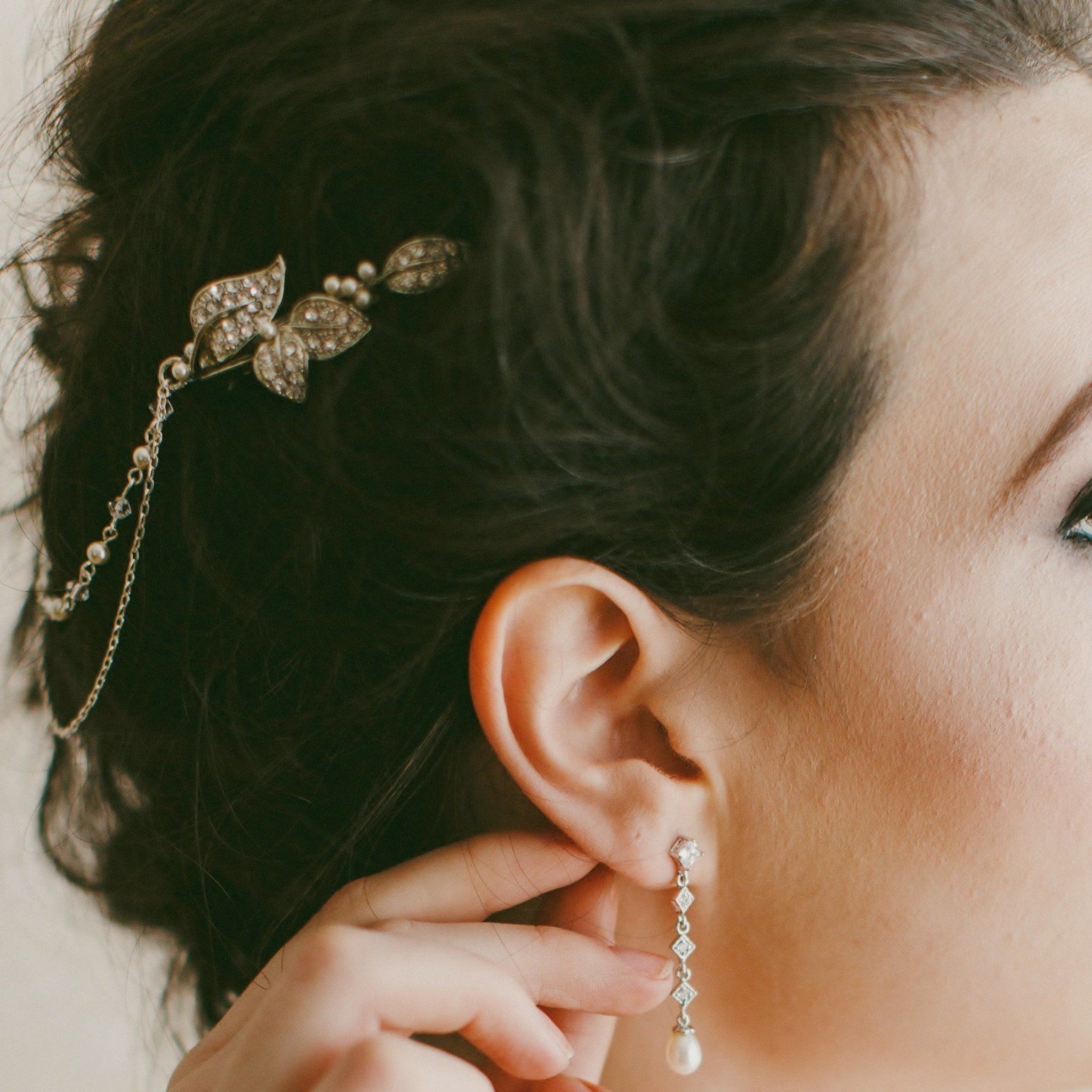Wedding Hair Combs - Draping Pearl And Crystal Wedding Headpiece, Camomile
