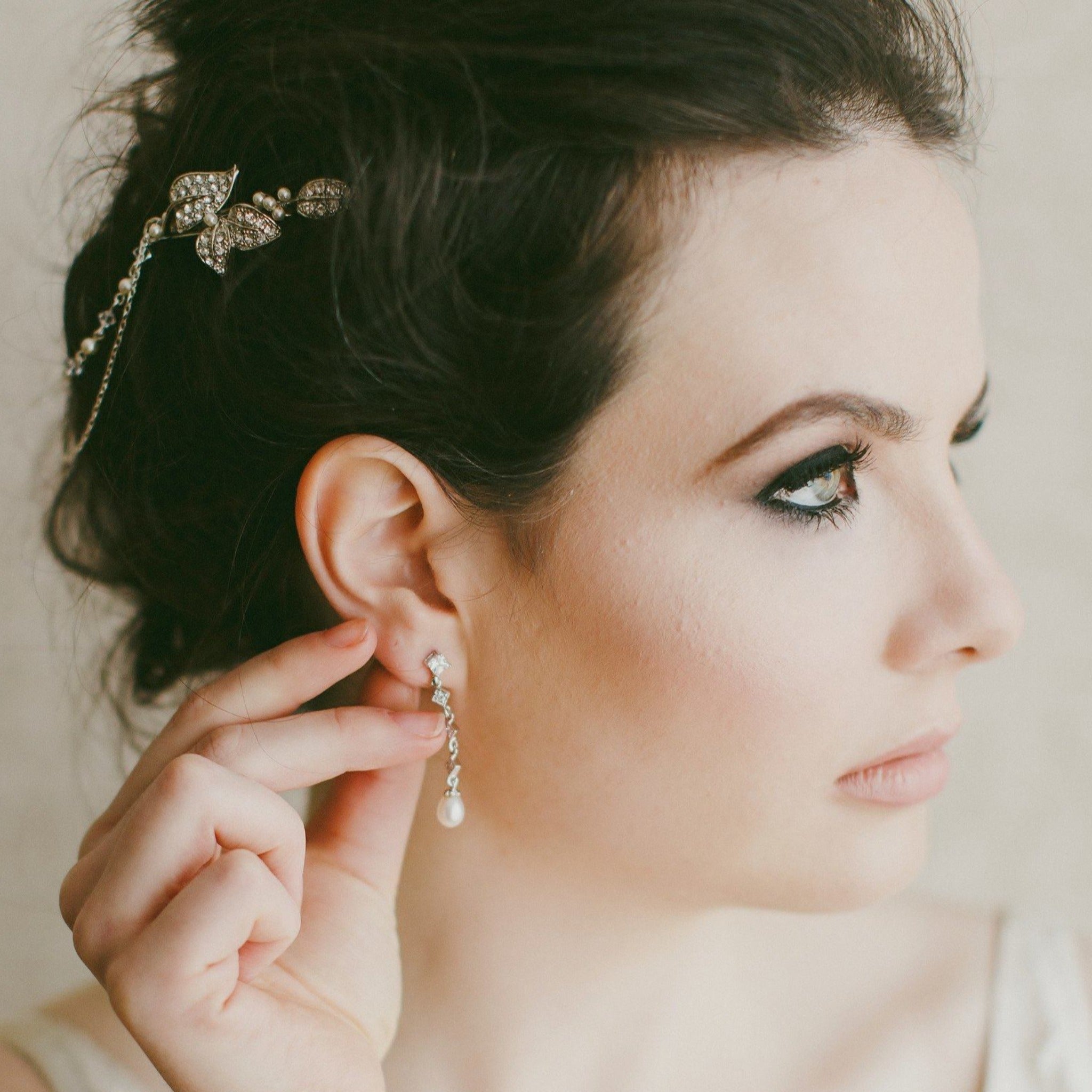 Wedding Hair Combs - Draping Pearl And Crystal Wedding Headpiece, Camomile