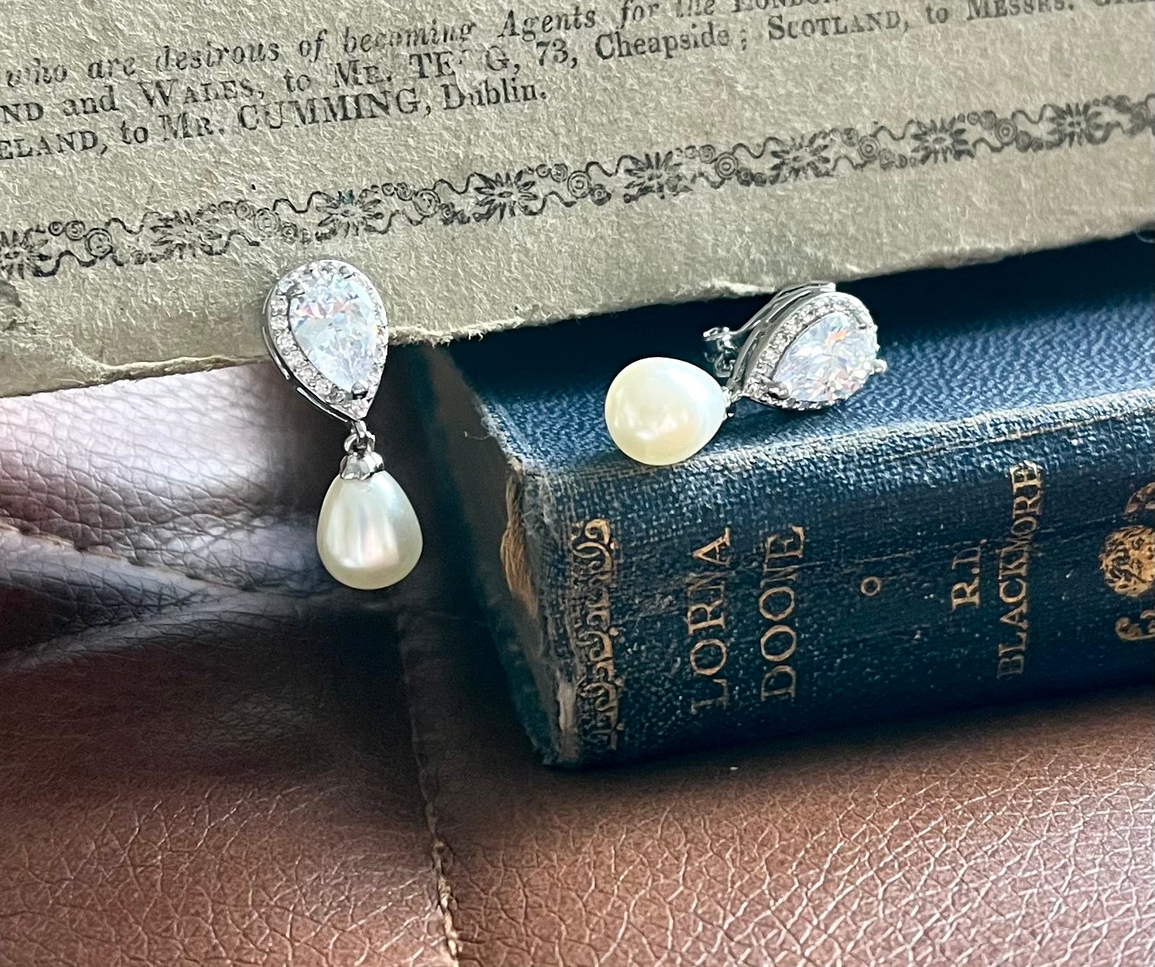 Alisha, Pearl & Silver Clip-on Earrings