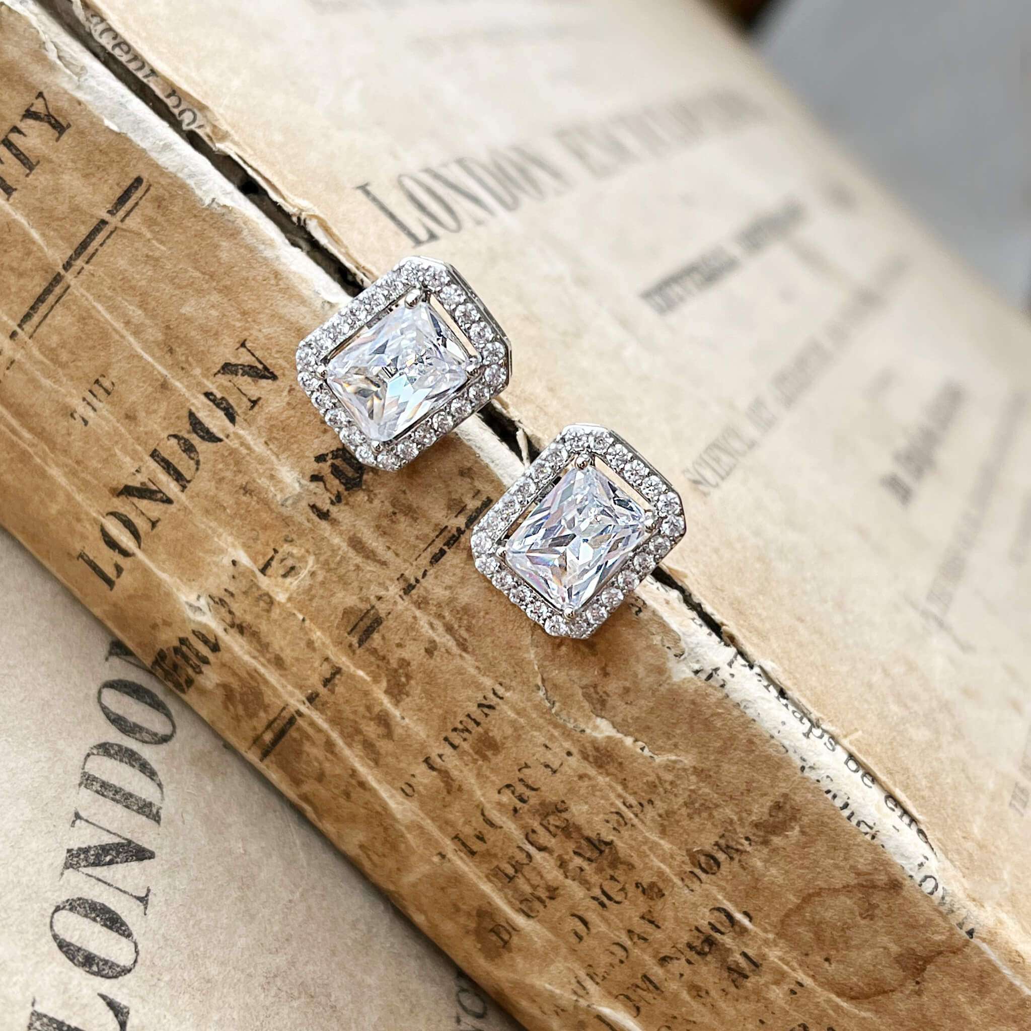 Jules Two Tone CZ Earrings Jules Two Tone CZ Earrings
