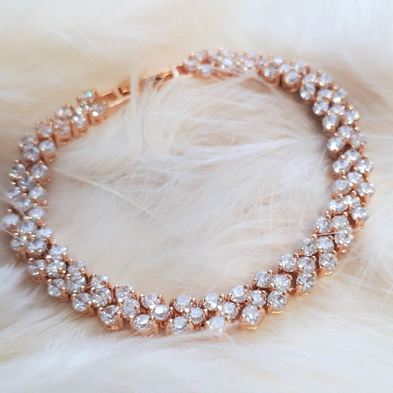 Jules Bridal - Anastasia, Rose Gold & Crystal Bracelet
