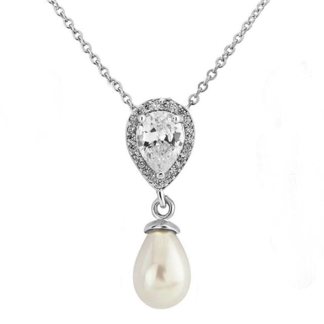 Jules Bridal - Alisha, Silver Freshwater Pearl Pendant