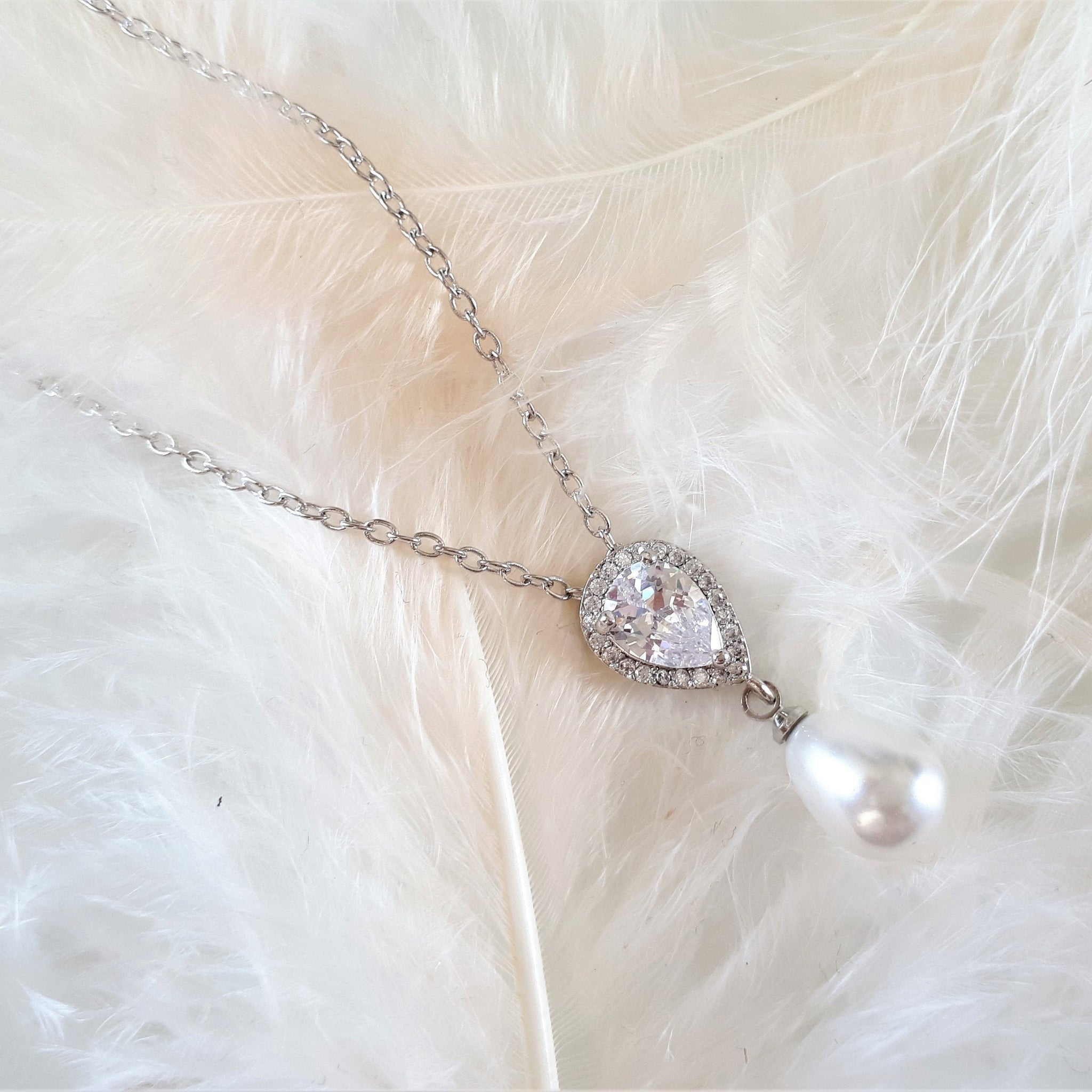Jules Bridal - Alisha, Silver Freshwater Pearl Pendant