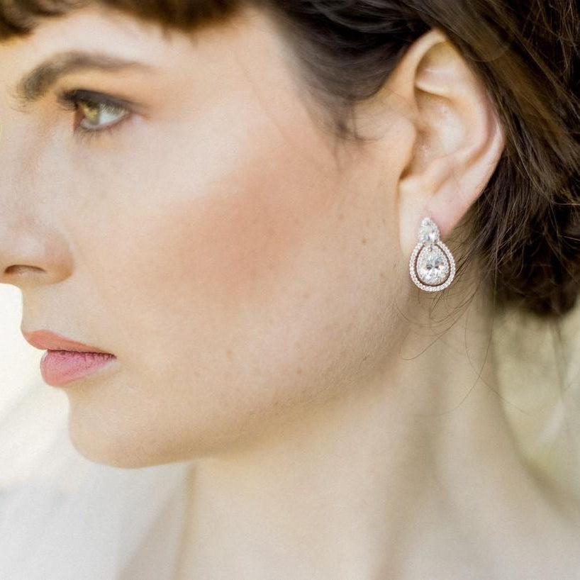 Jules Bridal - Bella, Old Hollywood Crystal Earrings
