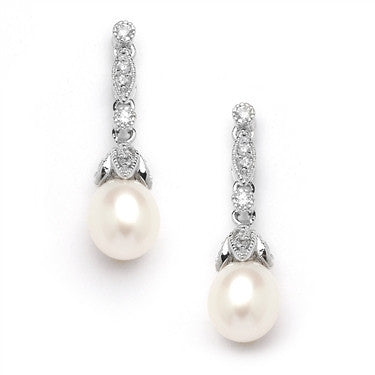 Jules Bridal - Beverly, Freshwater Pearl Drop Earrings