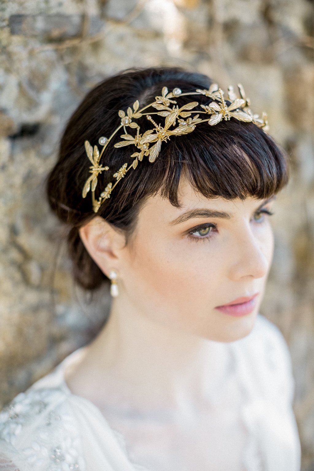 Jules Bridal - Dragonfly, Gold Wedding Headpiece