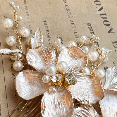 Jules Bridal - Flora, Hair Comb with Pearls & Crystals