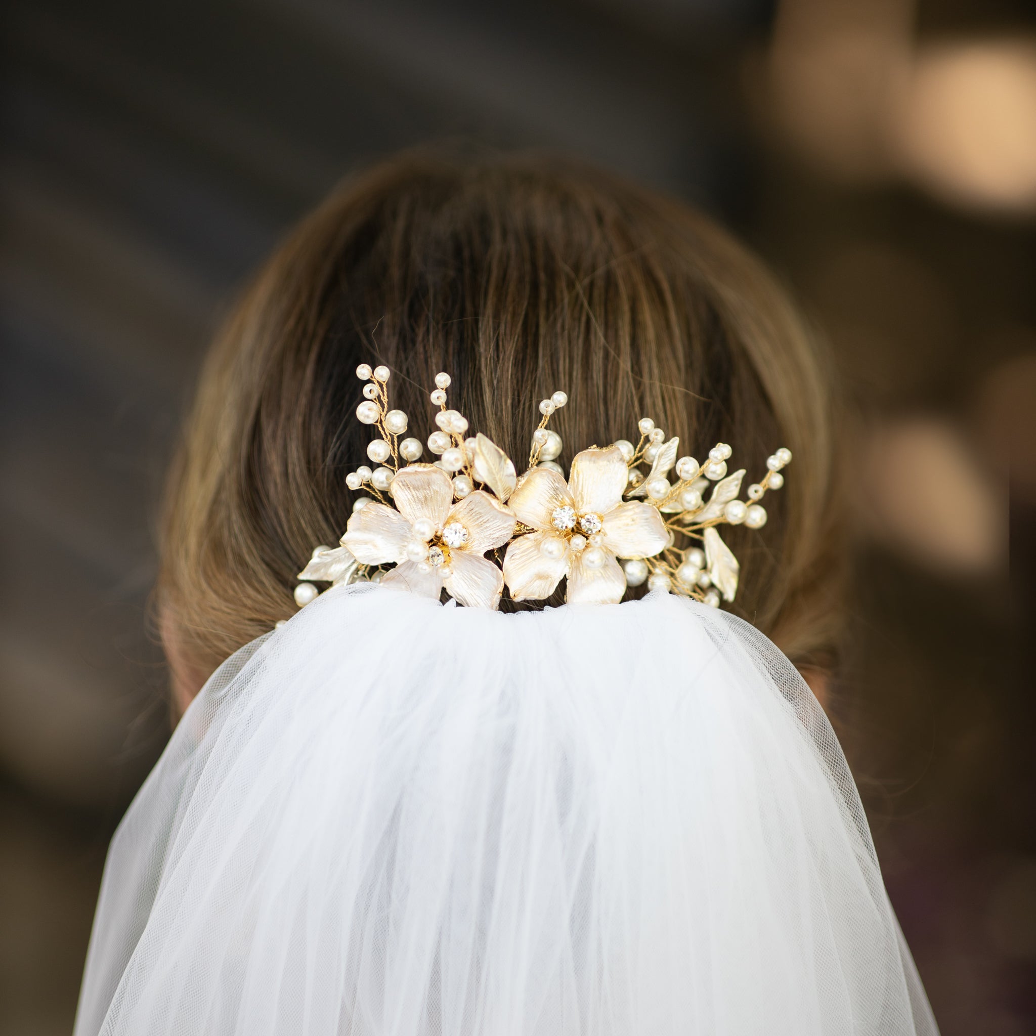 Jules Bridal - Flora, Hair Comb with Pearls & Crystals