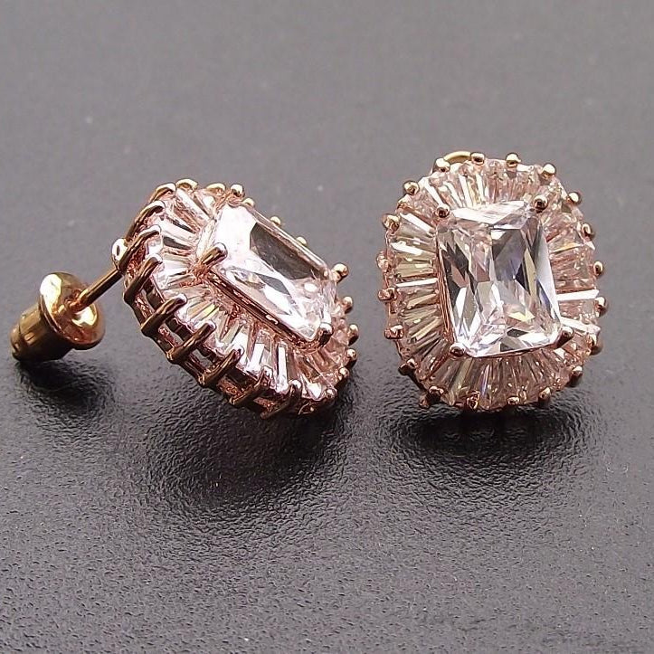 Jules Bridal - Josephine, Rose Gold Stud Earrings
