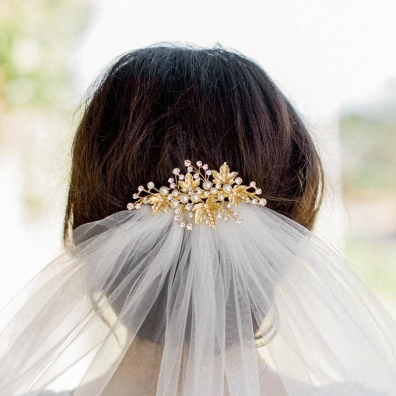 Bridal Hair Pins Gold Hair Charms Maple, Gold Leaf Hair Clip Jules