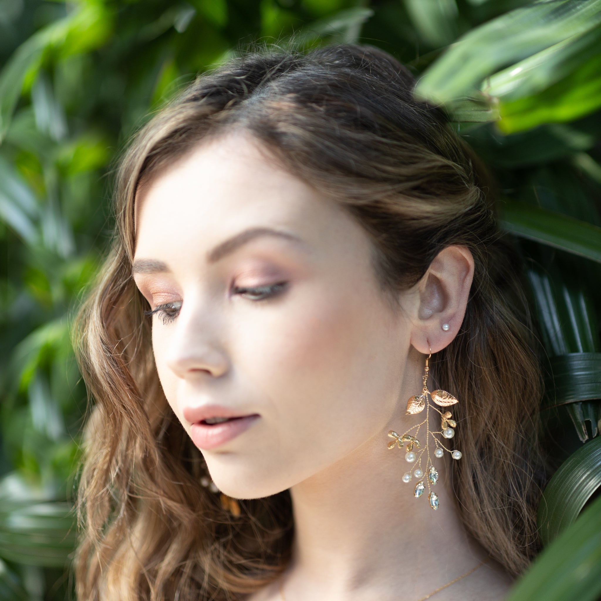 Catherine Zoraida Gold Plated Fern Leaf Drop Earrings - Armed & Gorgeous -  Handmade Jewellery UK