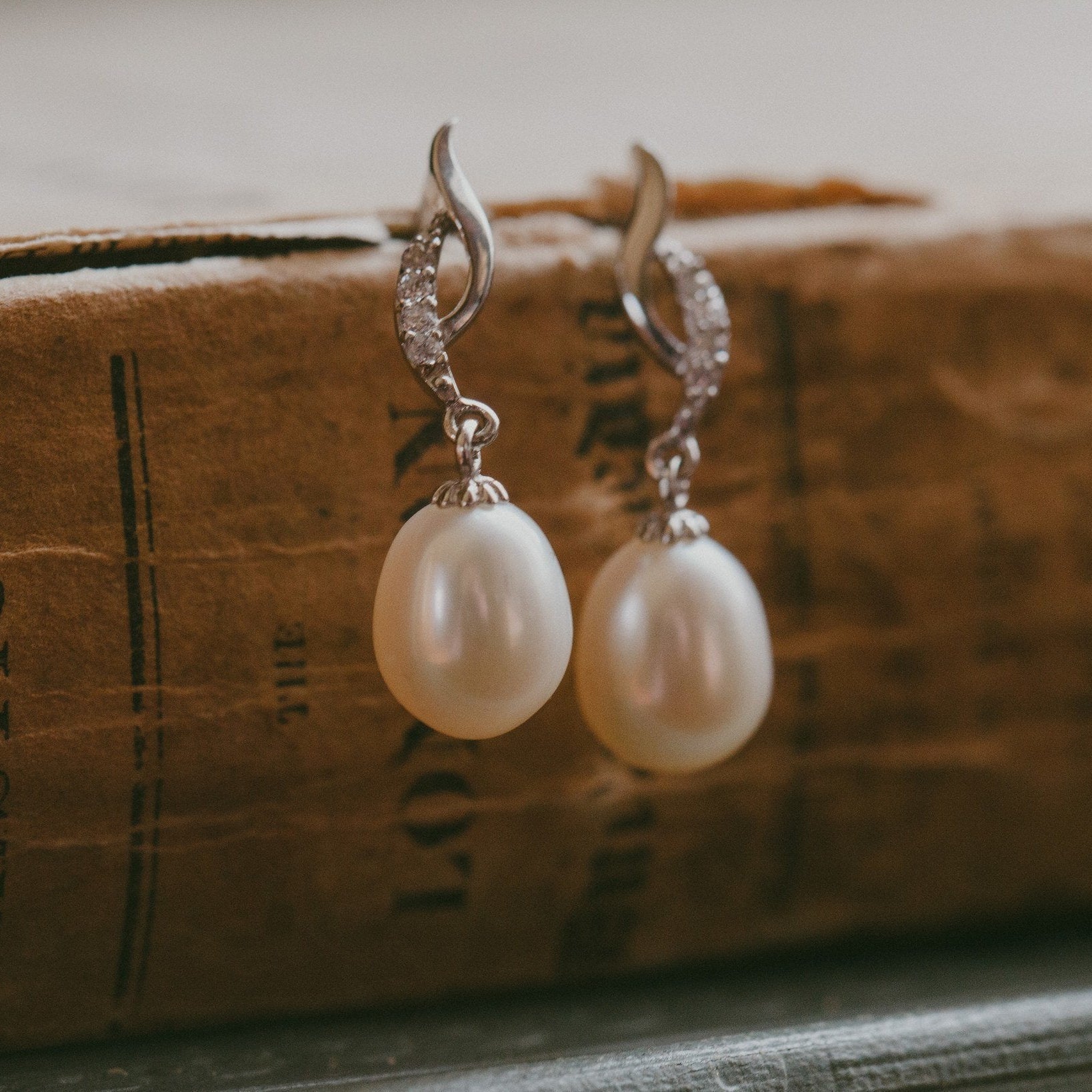 Wedding Earrings - Delicate Freshwater Pearl Earrings, Bolero